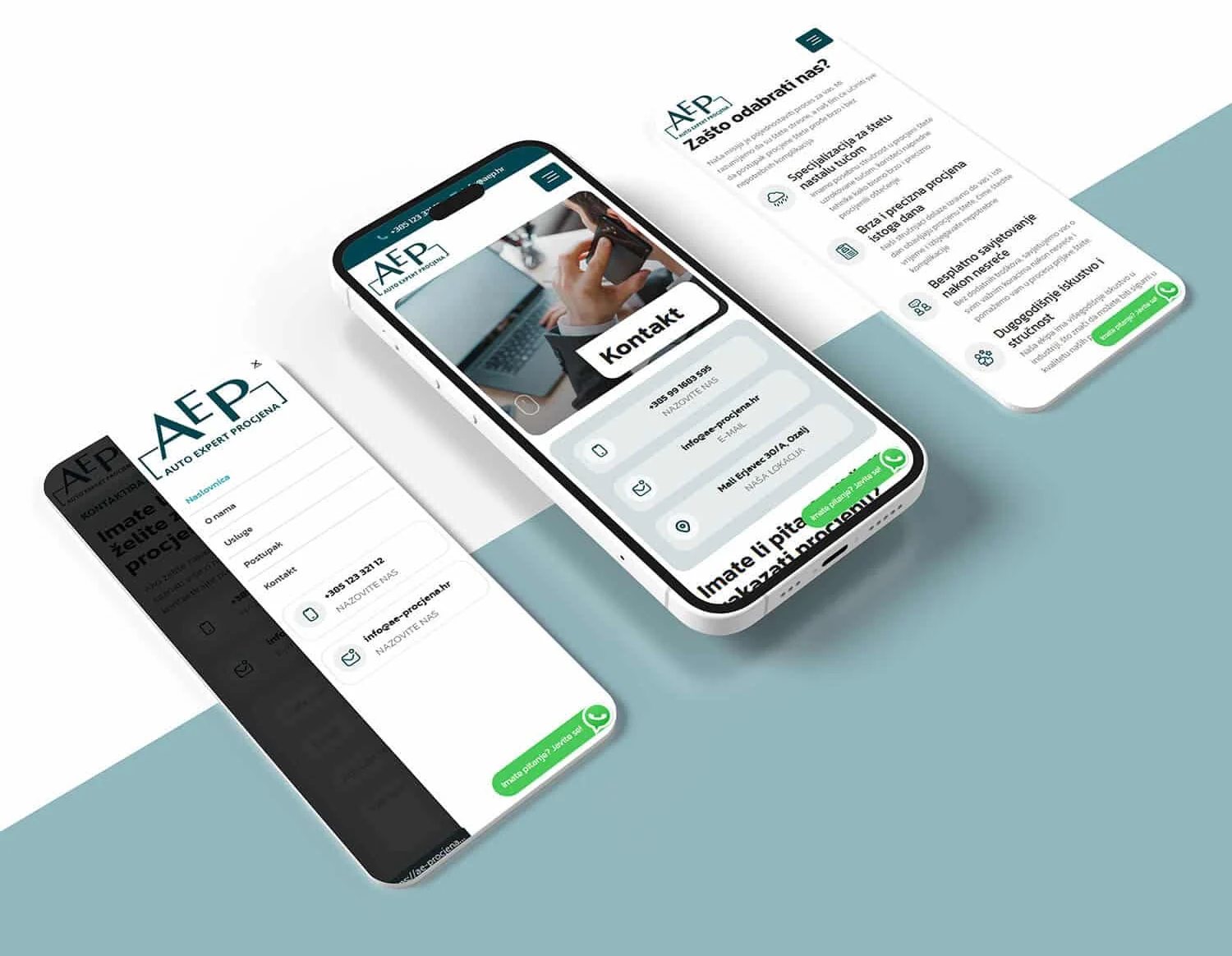 Desktop i mobilni prikaz web stranice Auto Expert Procjena