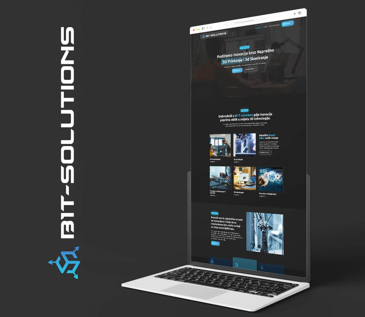 Pregled stranica web stranice B1T Solutions