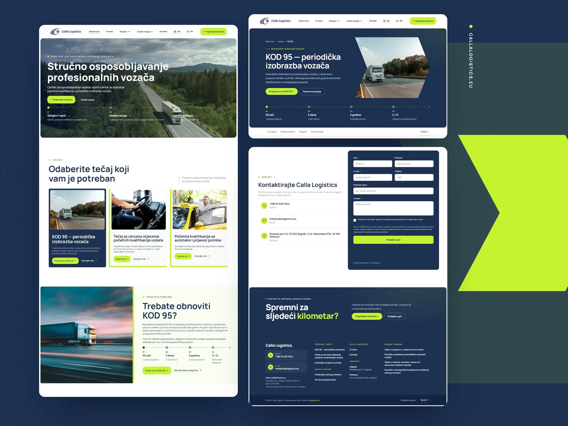 Desktop i mobilni prikaz web stranice Calla Logistics