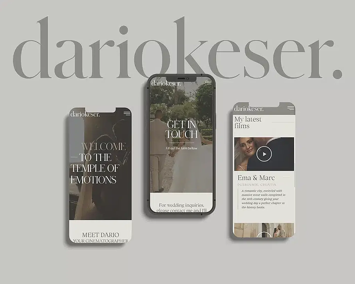 Mobilni prikazi web stranice Dario Keser