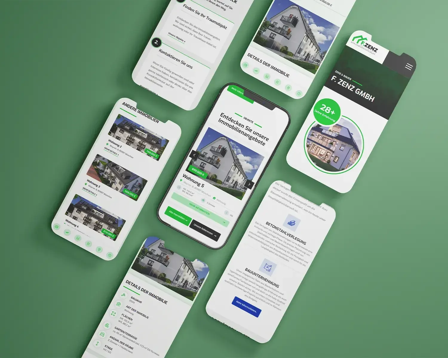 Mobilni prikazi web stranice F. Zenz GmbH & Co