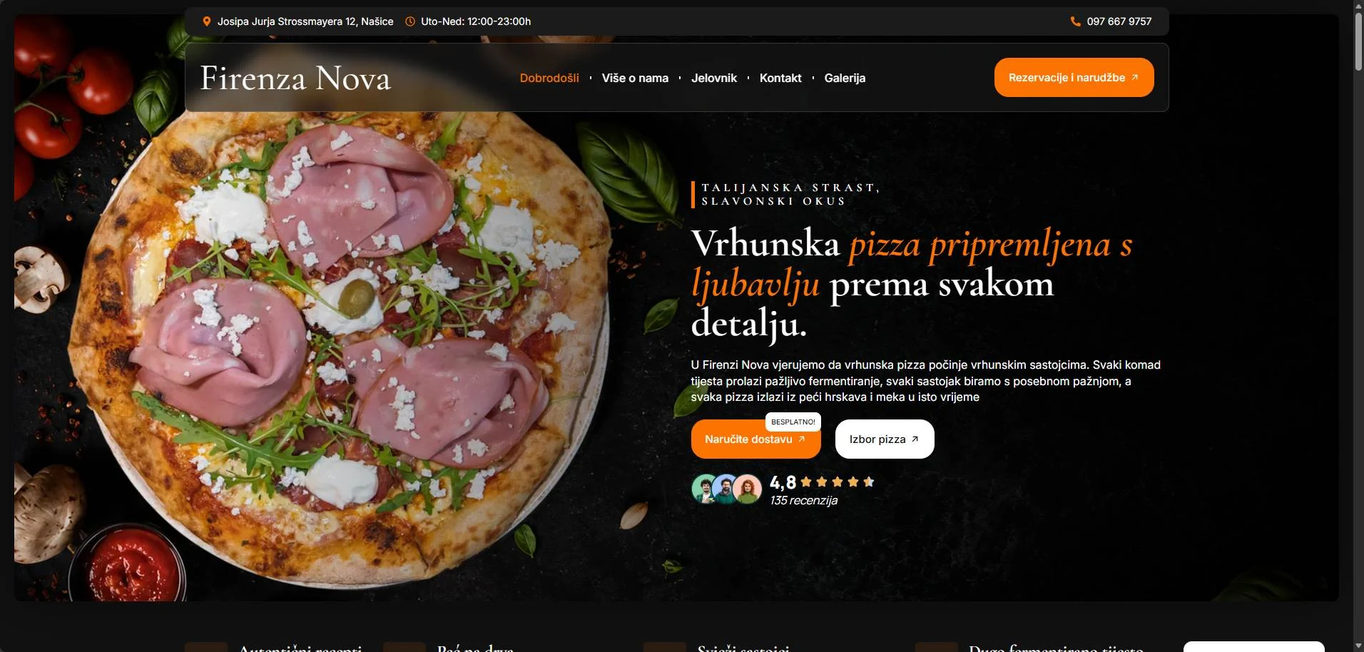 Desktop prikaz web stranice Firenza Nova