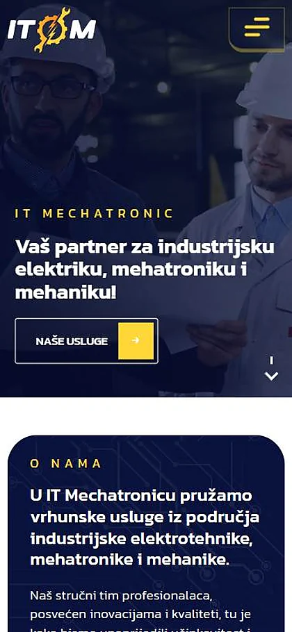 Web stranica IT Mechatronic na mobitelu