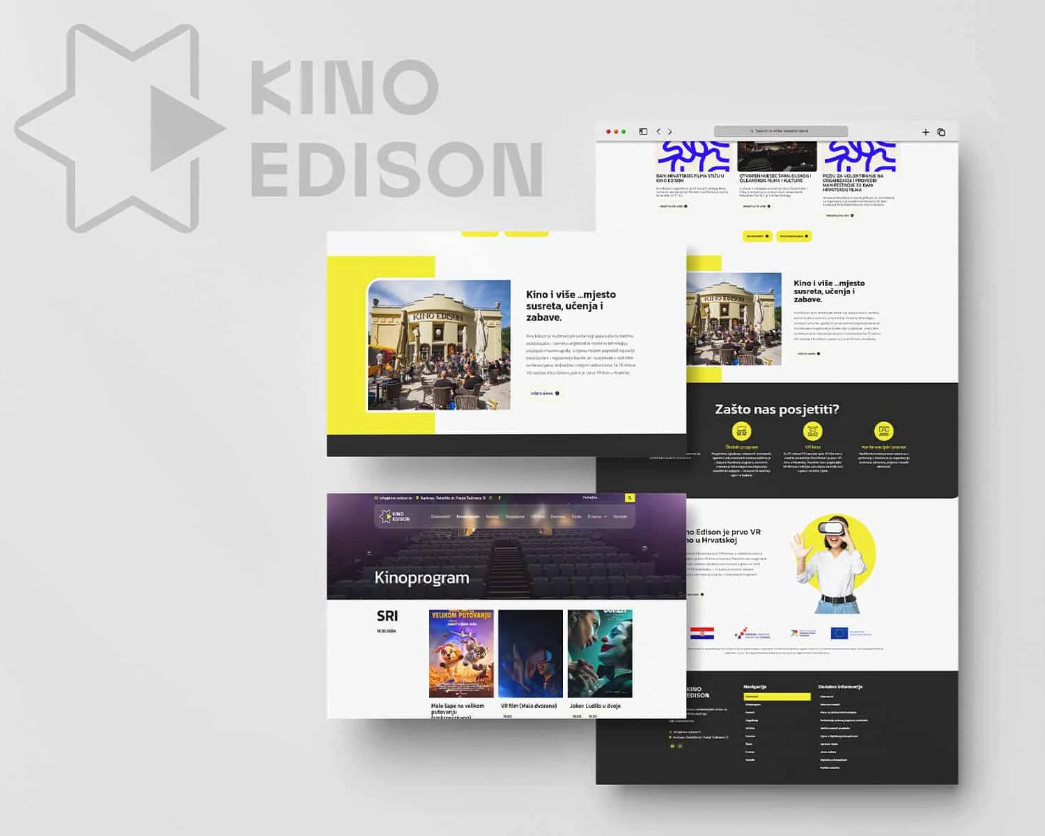 Mobilni prikazi web stranice Kino Edison