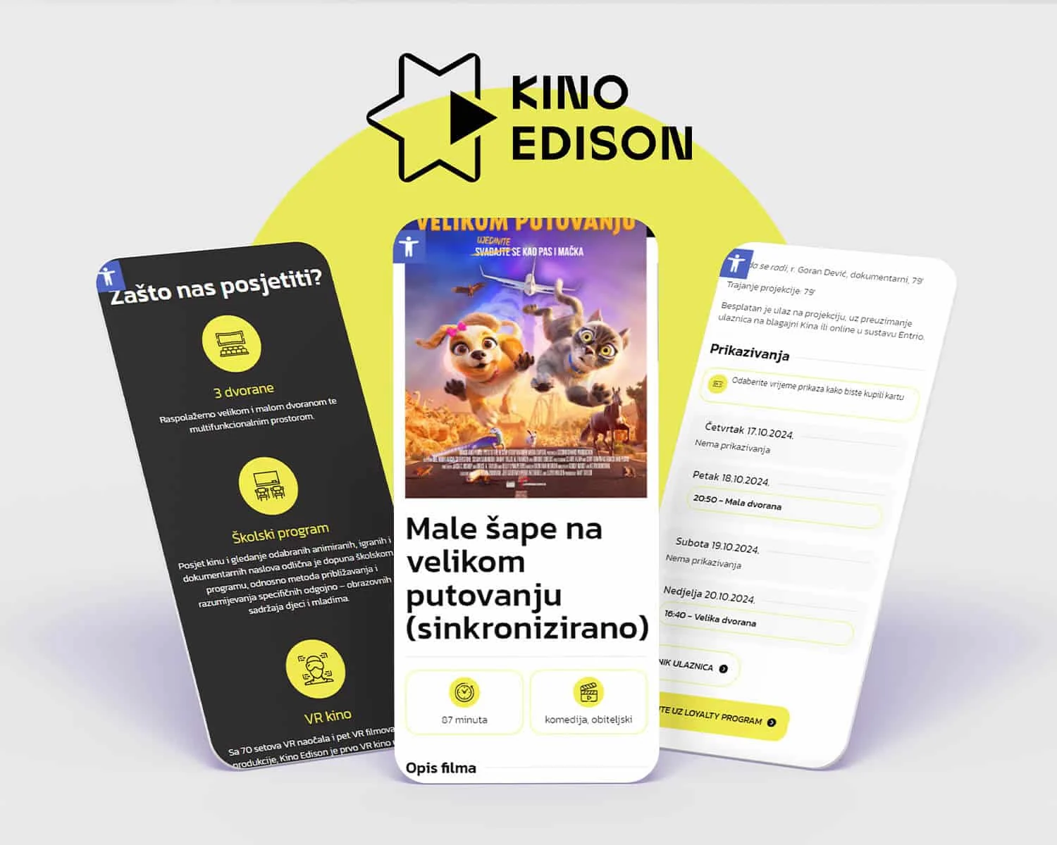 Desktop i mobilni prikaz web stranice Kino Edison