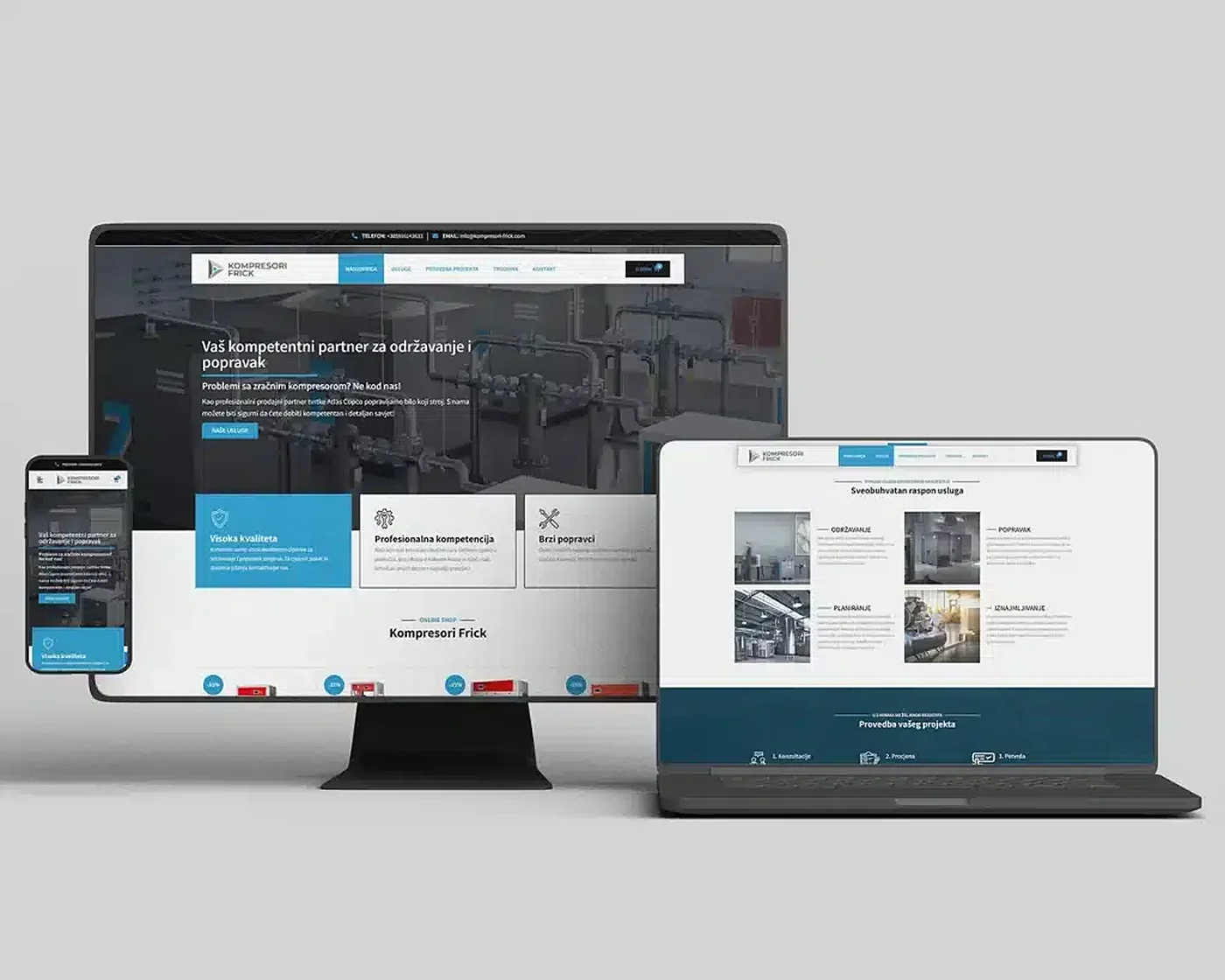 Web stranica Kompresori Frick, prikaz 3