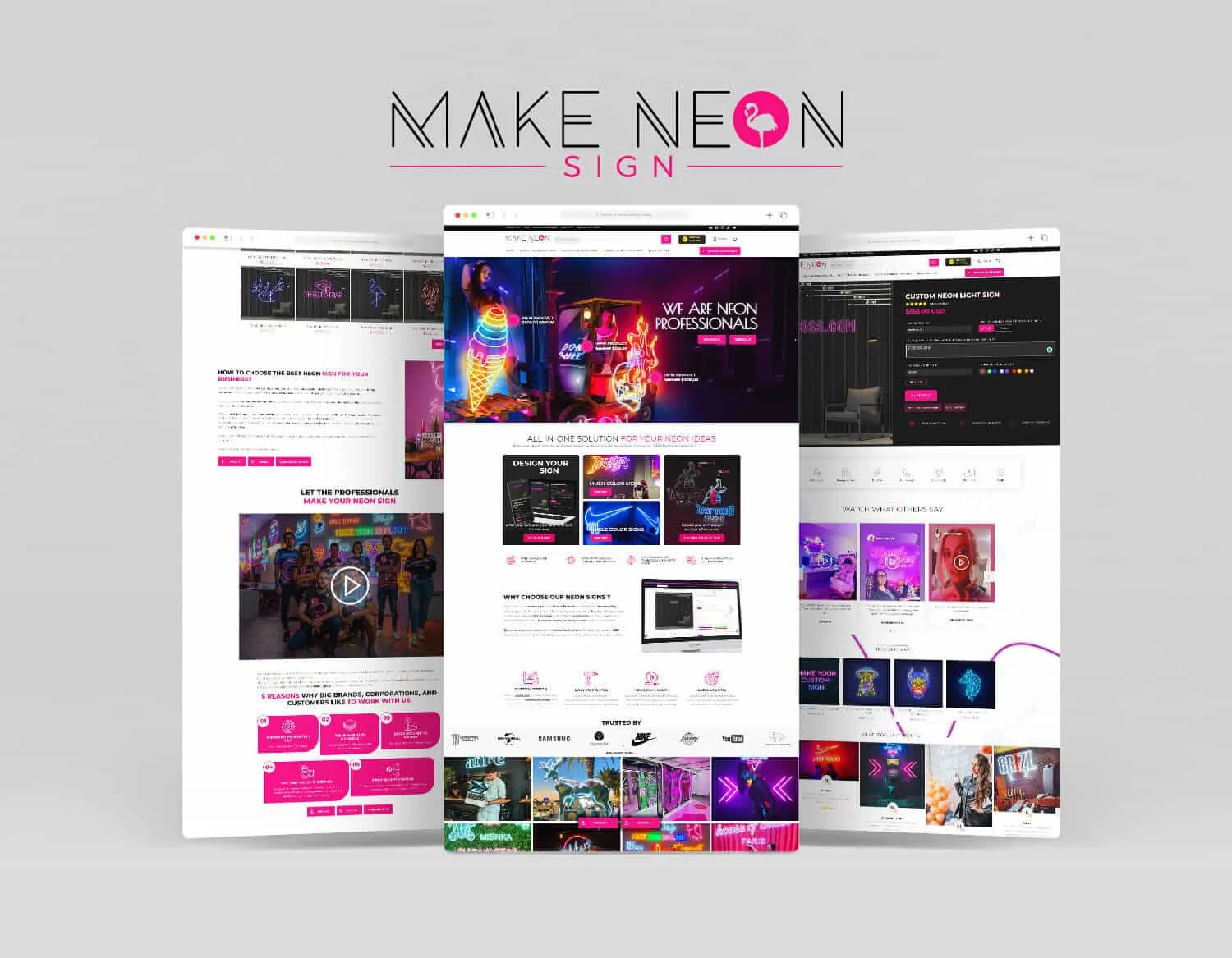 Pregled stranica web stranice Make Neon Sign