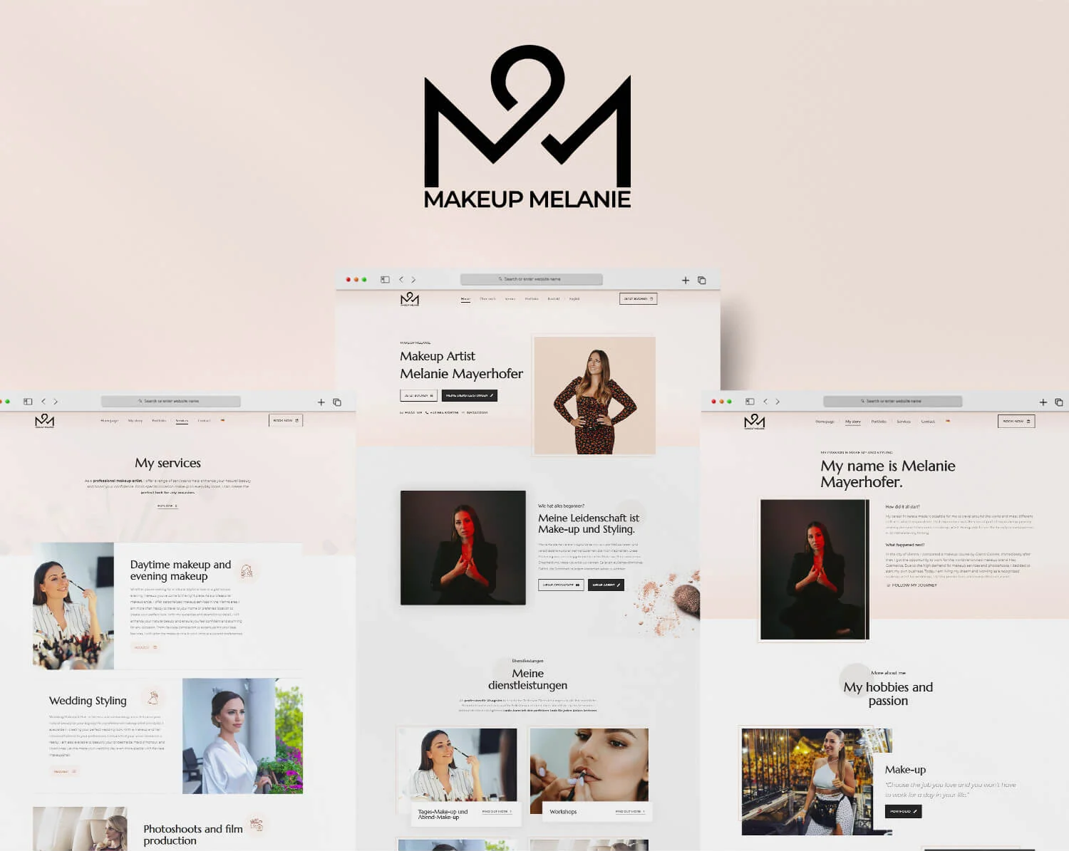 Pregled stranica web stranice Makeup Melanie