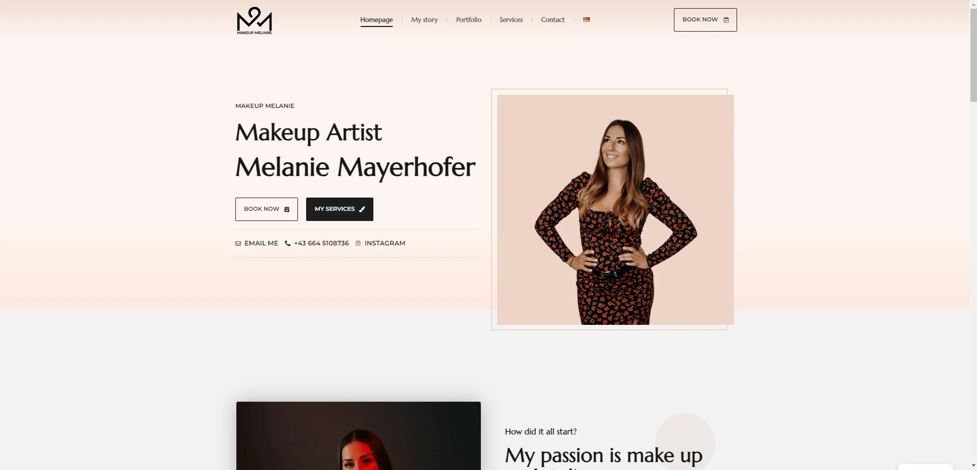 Web stranica Makeup Melanie