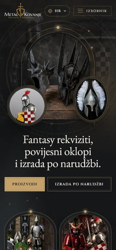 Mobilni prikaz web stranice Metal Kovanje