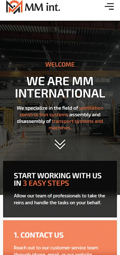 Web stranica MM International na mobitelu