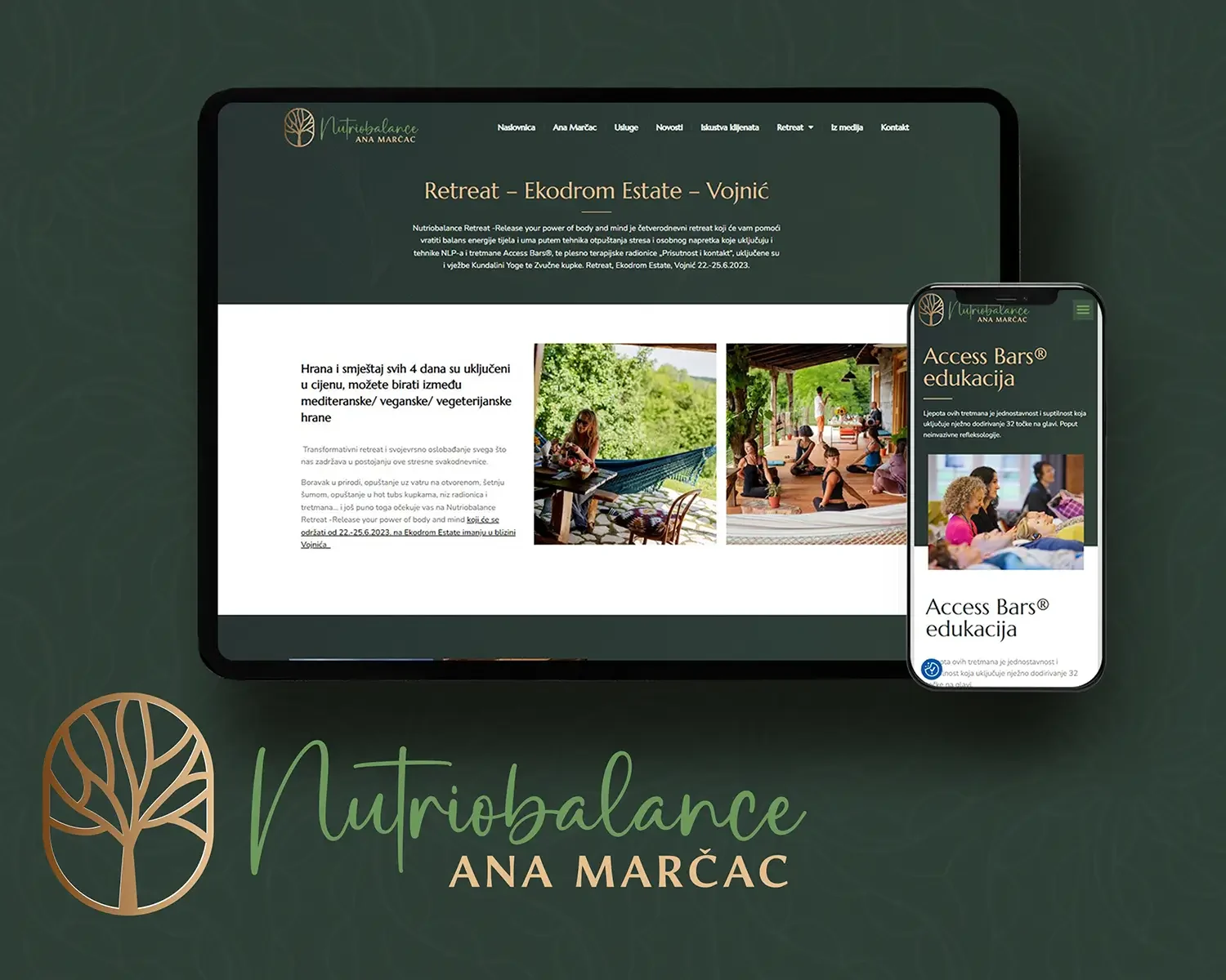 Pregled stranica web stranice Nutriobalance
