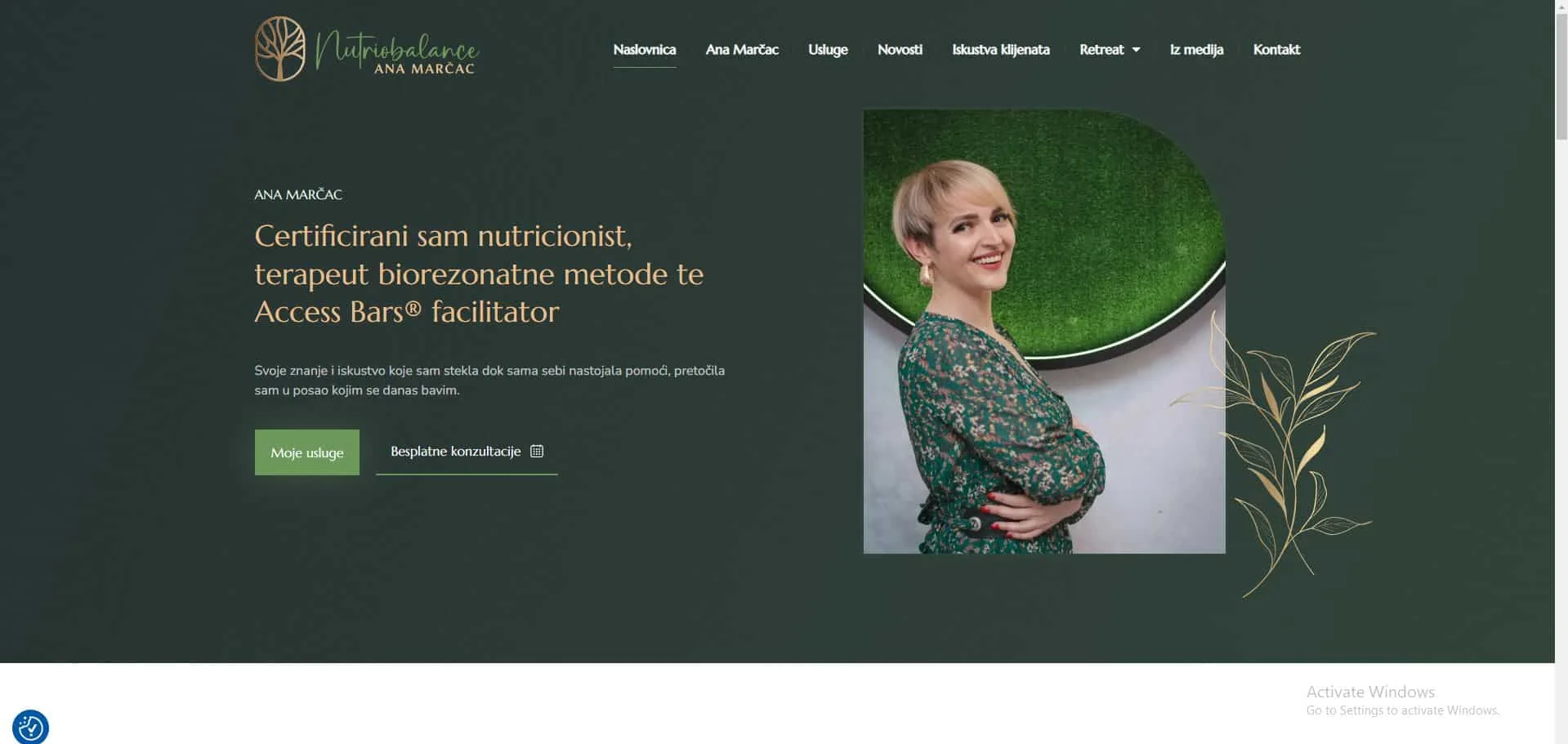 Web stranica Nutriobalance