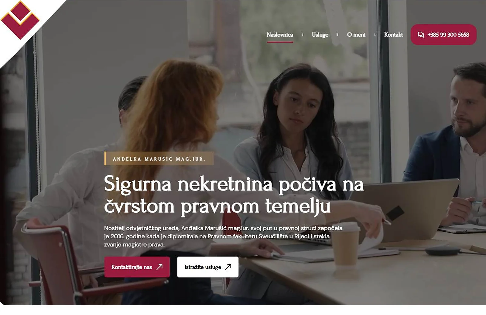 Web stranica Odvjetnica Anđelka Marušić
