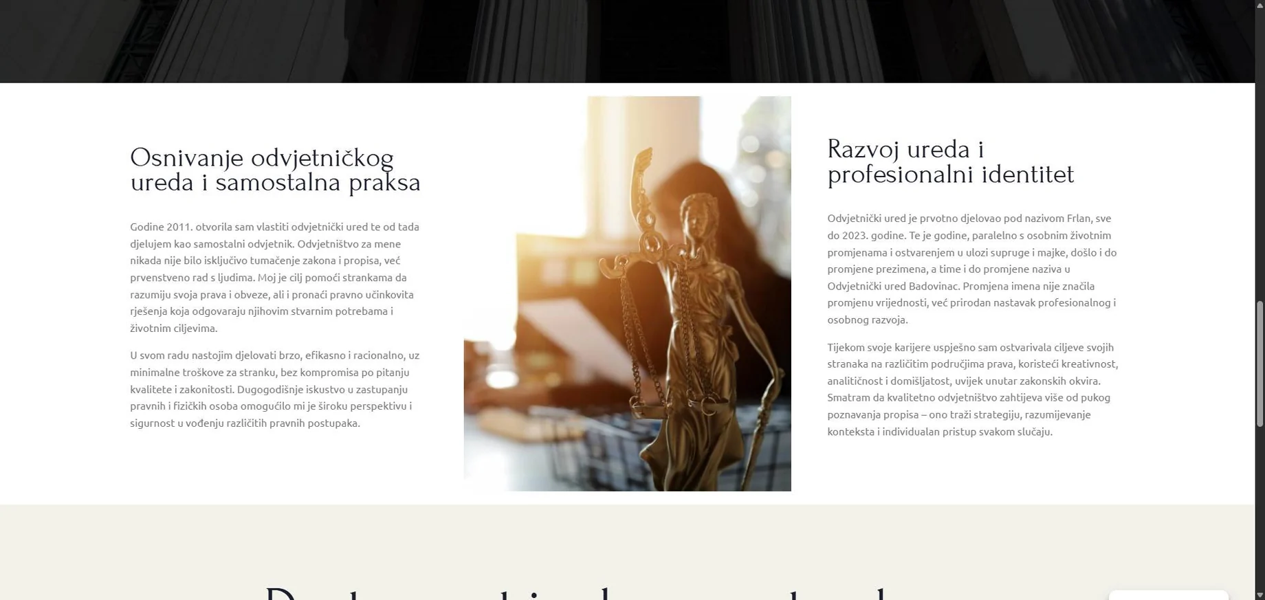 Mobilni prikazi web stranice Odvjetnica Badovinac