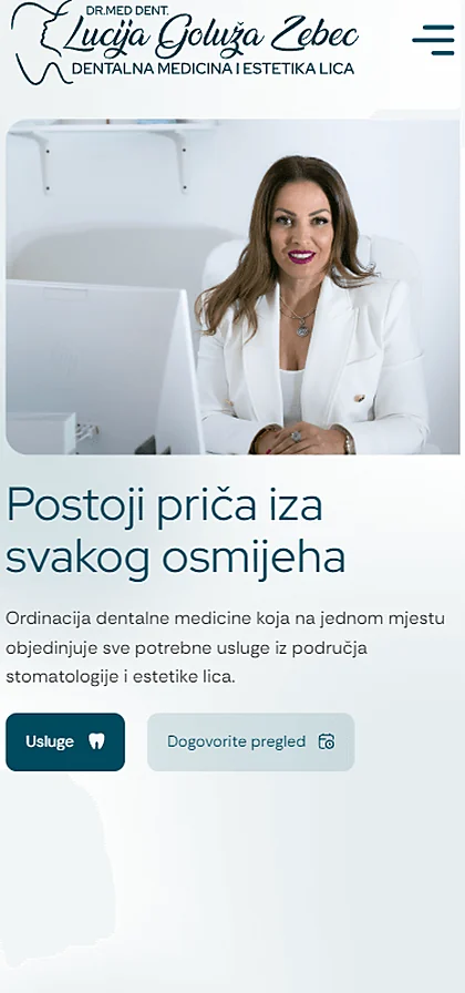 Web stranica Ordinacija dentalne medicine Dr. Lucija na mobitelu