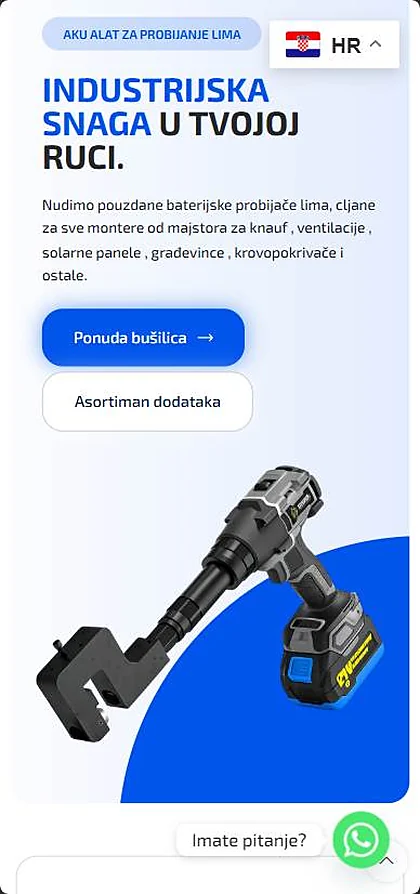 Web stranica Punch Gun na mobitelu