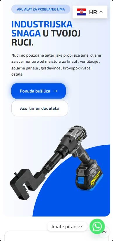 Mobilni prikaz web stranice Punch Gun