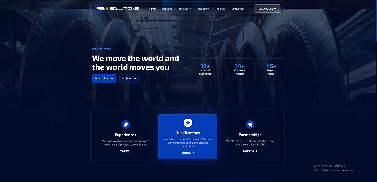 Web stranica REM Solutions