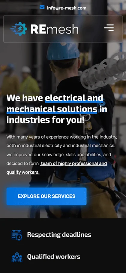 Web stranica ReMesh na mobitelu