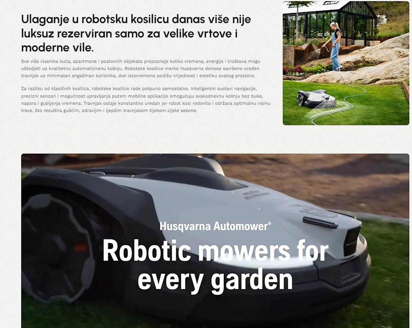 Mobilni prikazi web stranice Robotska