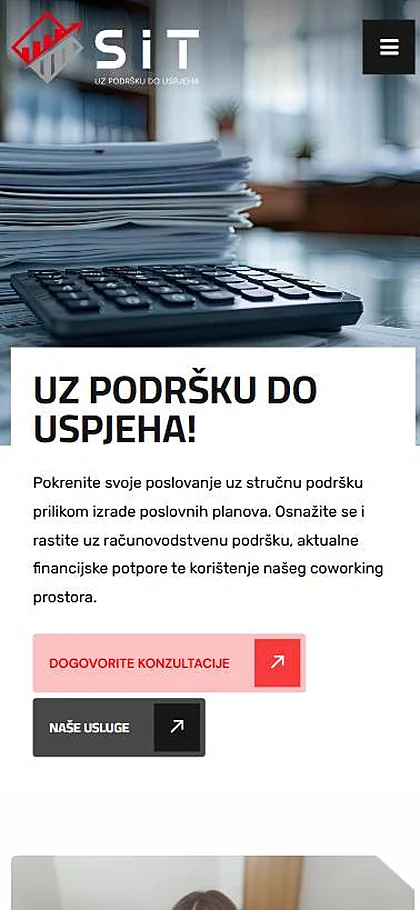 Web stranica SIT, obrt za poslovne usluge na mobitelu