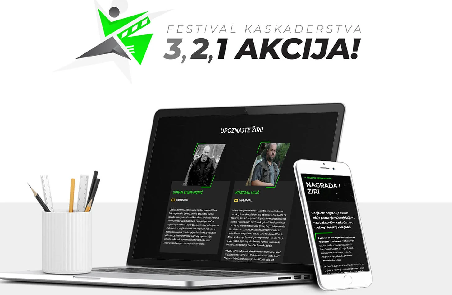Desktop i mobilni prikaz web stranice Stunt Festival
