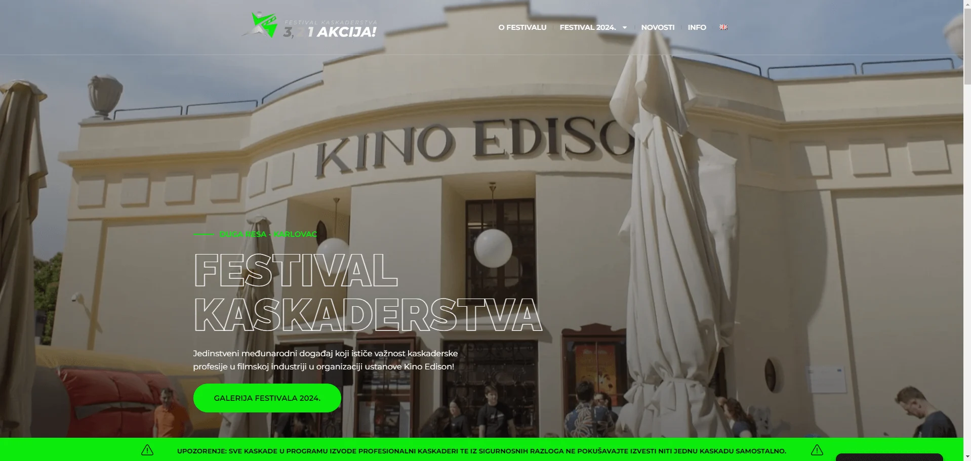 Web stranica Stunt Festival