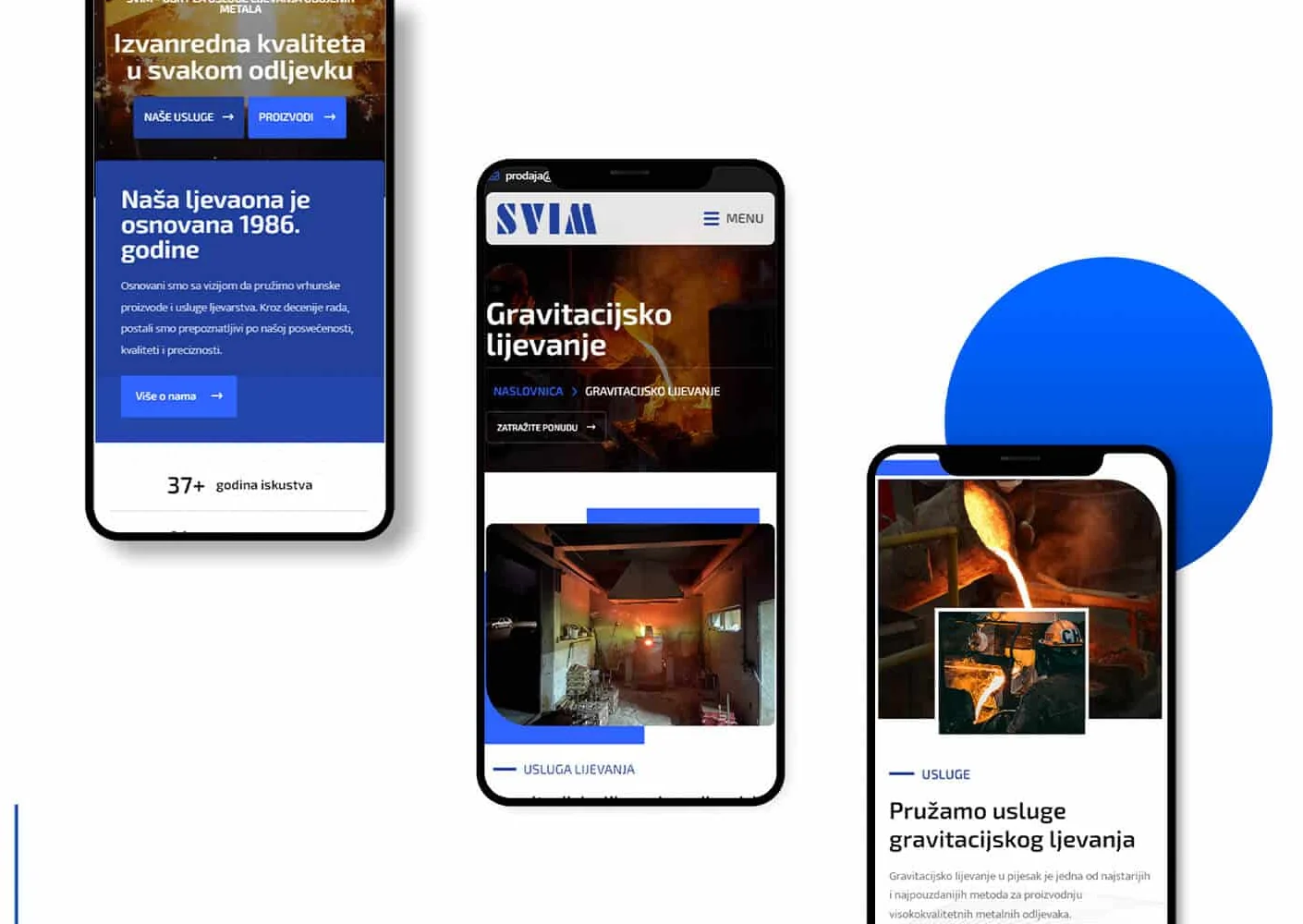 Mobilni prikazi web stranice SVIM