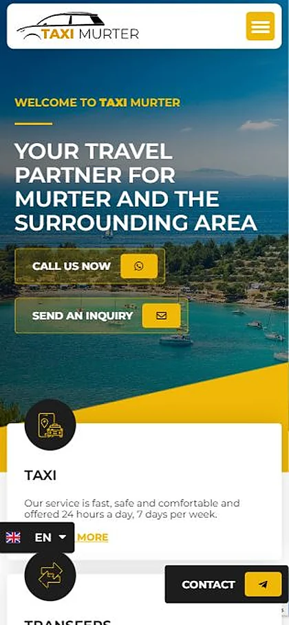 Web stranica Taxi Murter na mobitelu