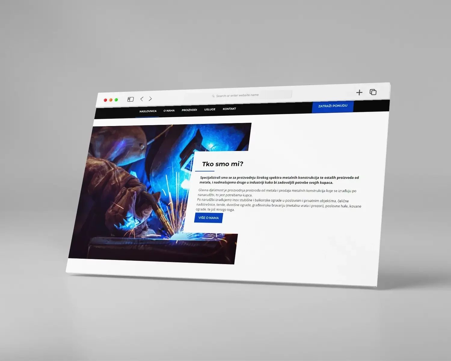 Desktop i mobilni prikaz web stranice TK Weldit Pro