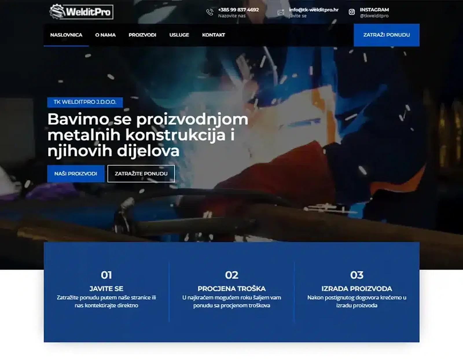 Web stranica TK Weldit Pro